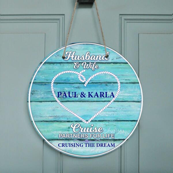 Personalized Shipmates Door Sign - Best Gift For Family/Couple - Husband & Wife Cruise Partners For Life - 5GHCIP